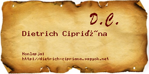 Dietrich Cipriána névjegykártya